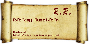 Ráday Ruszlán névjegykártya